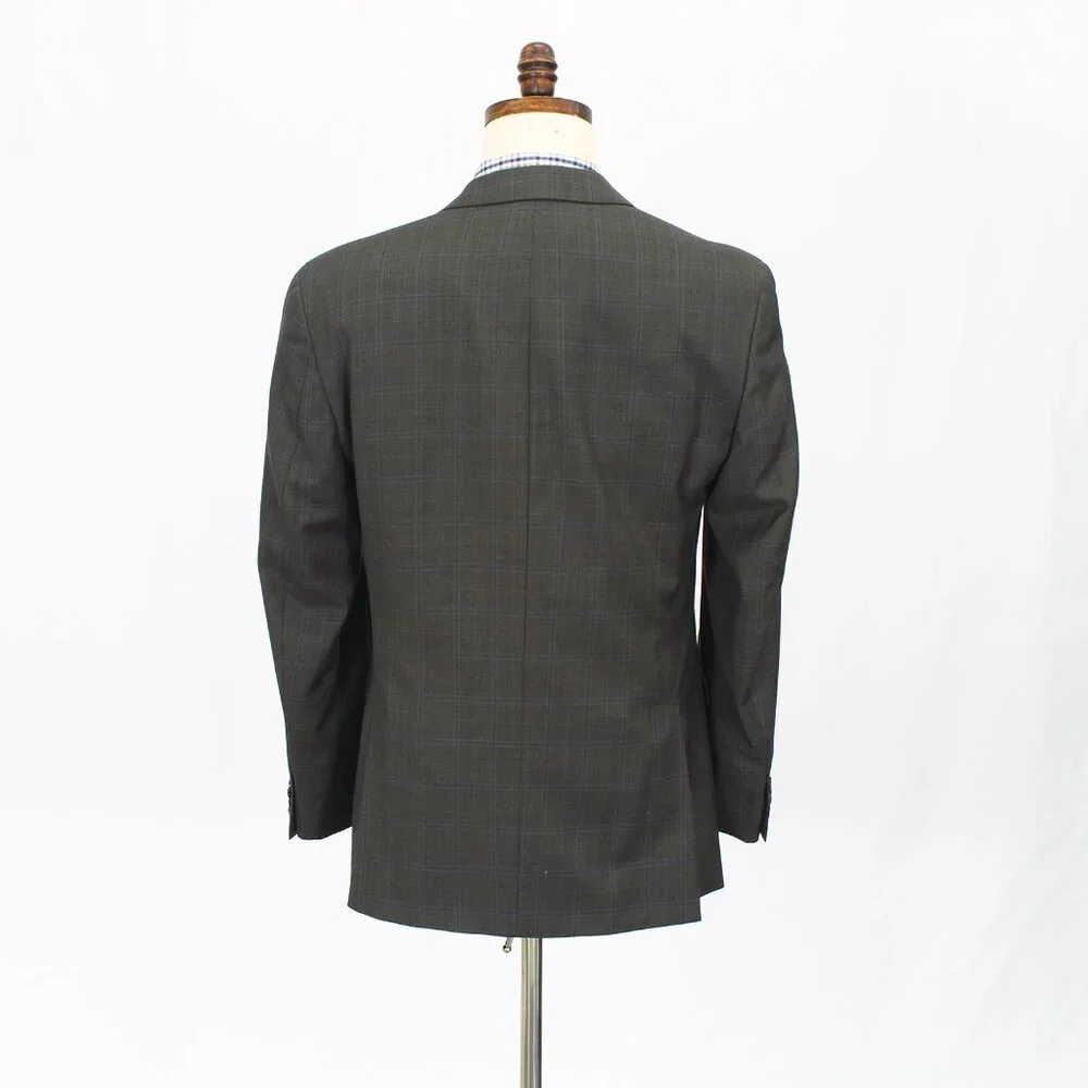Michael Kors 38R Brown Blazer Sport Coat Jacket 2-Button Check Y237